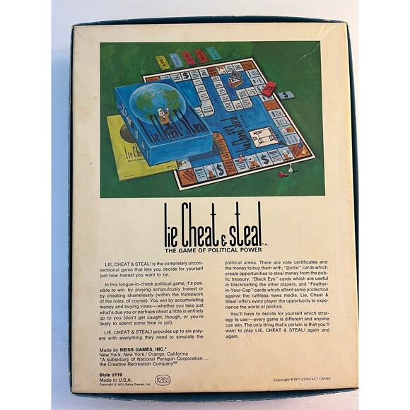 Lie, Cheat & Steal, The Game of Political Power ! 1971 Retired! Relevant today! - Picture 5 of 16
